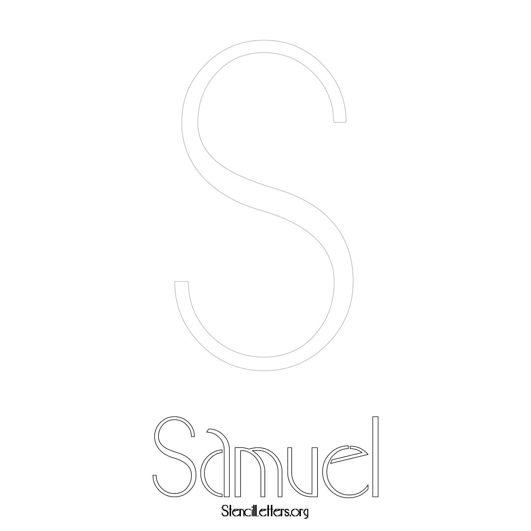 Samuel printable name initial stencil in Art Deco Lettering