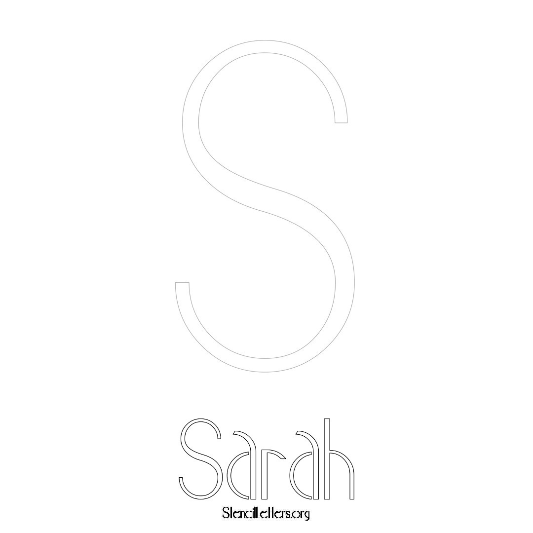 Sarah printable name initial stencil in Art Deco Lettering