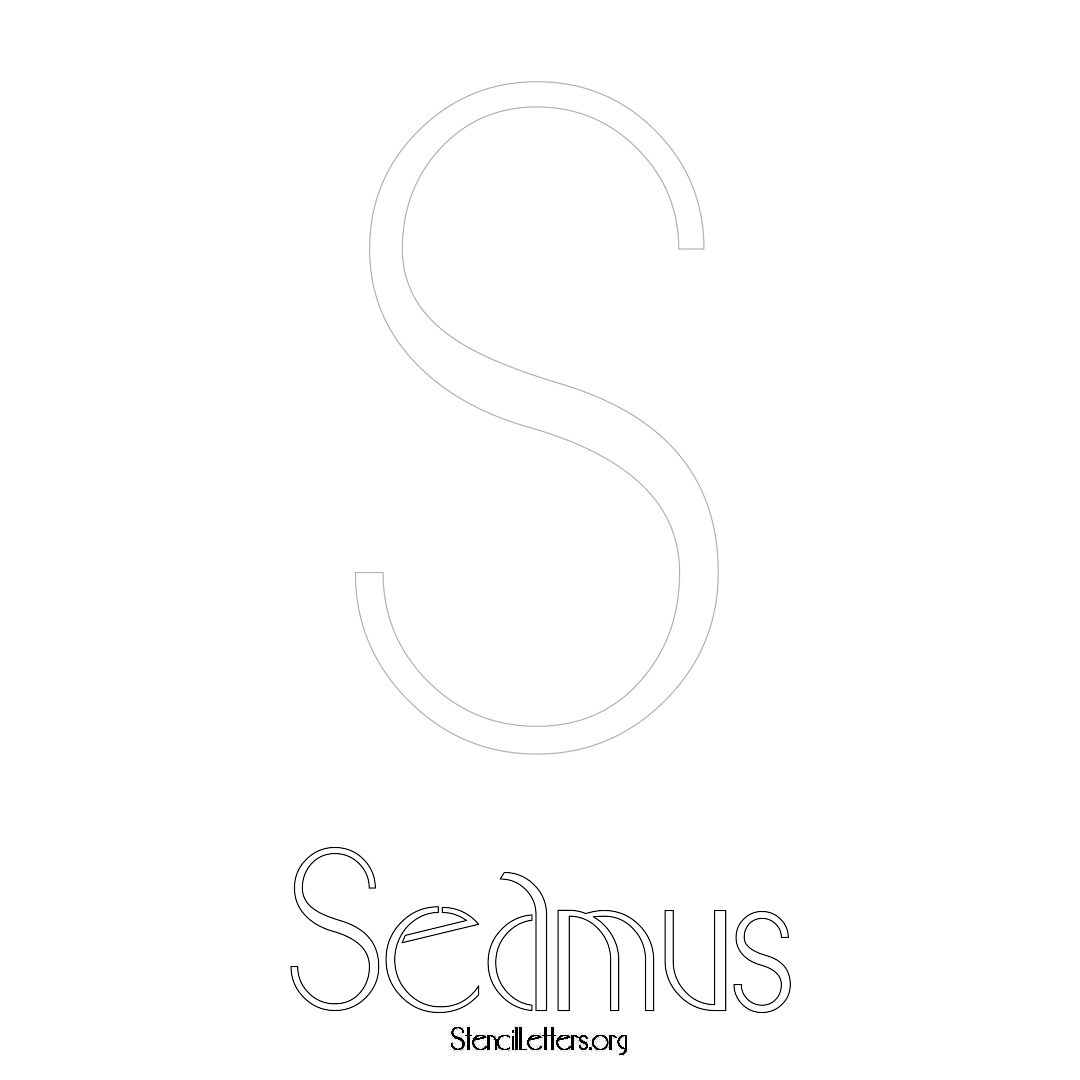 Seamus printable name initial stencil in Art Deco Lettering