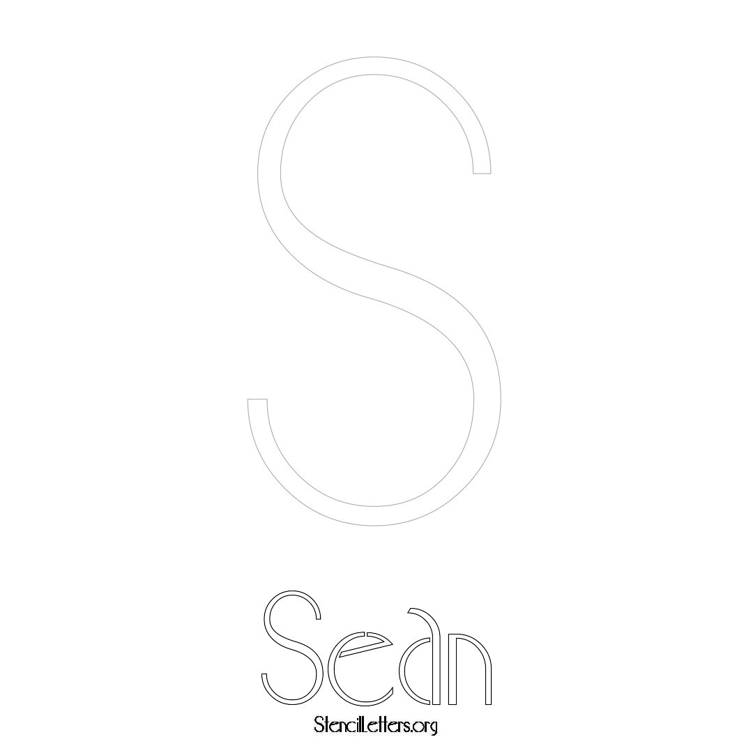 Sean printable name initial stencil in Art Deco Lettering