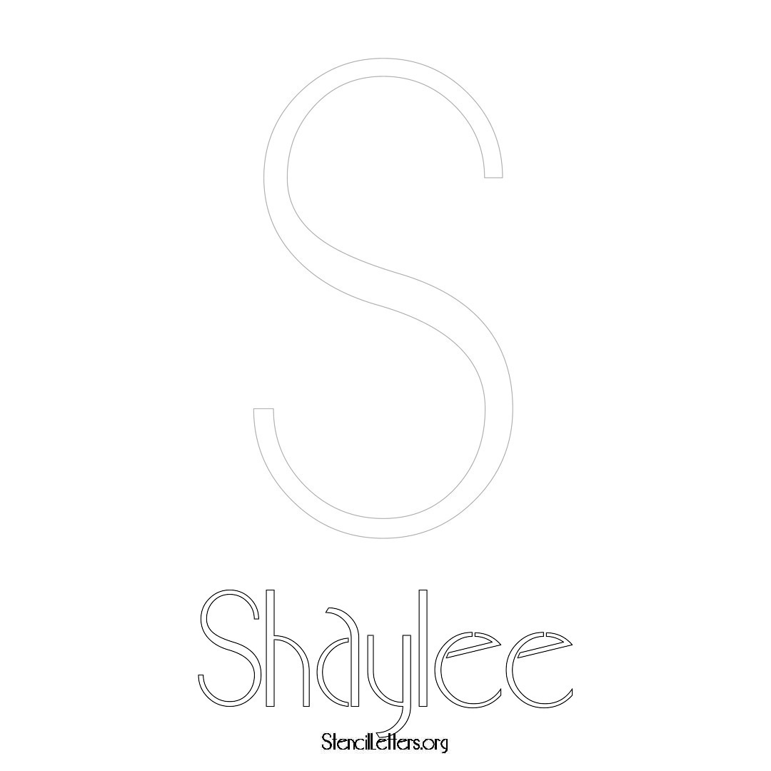 Shaylee printable name initial stencil in Art Deco Lettering