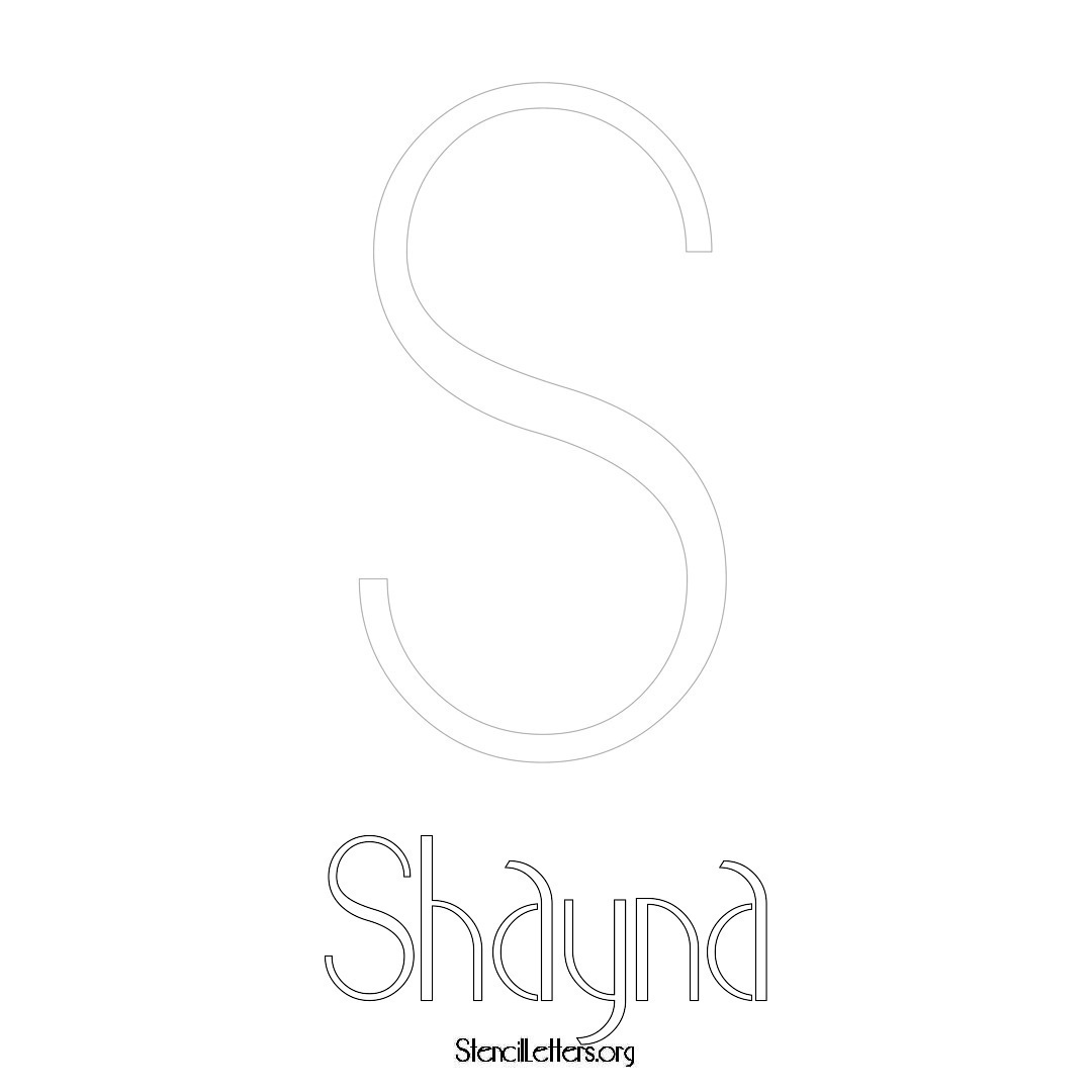 Shayna printable name initial stencil in Art Deco Lettering