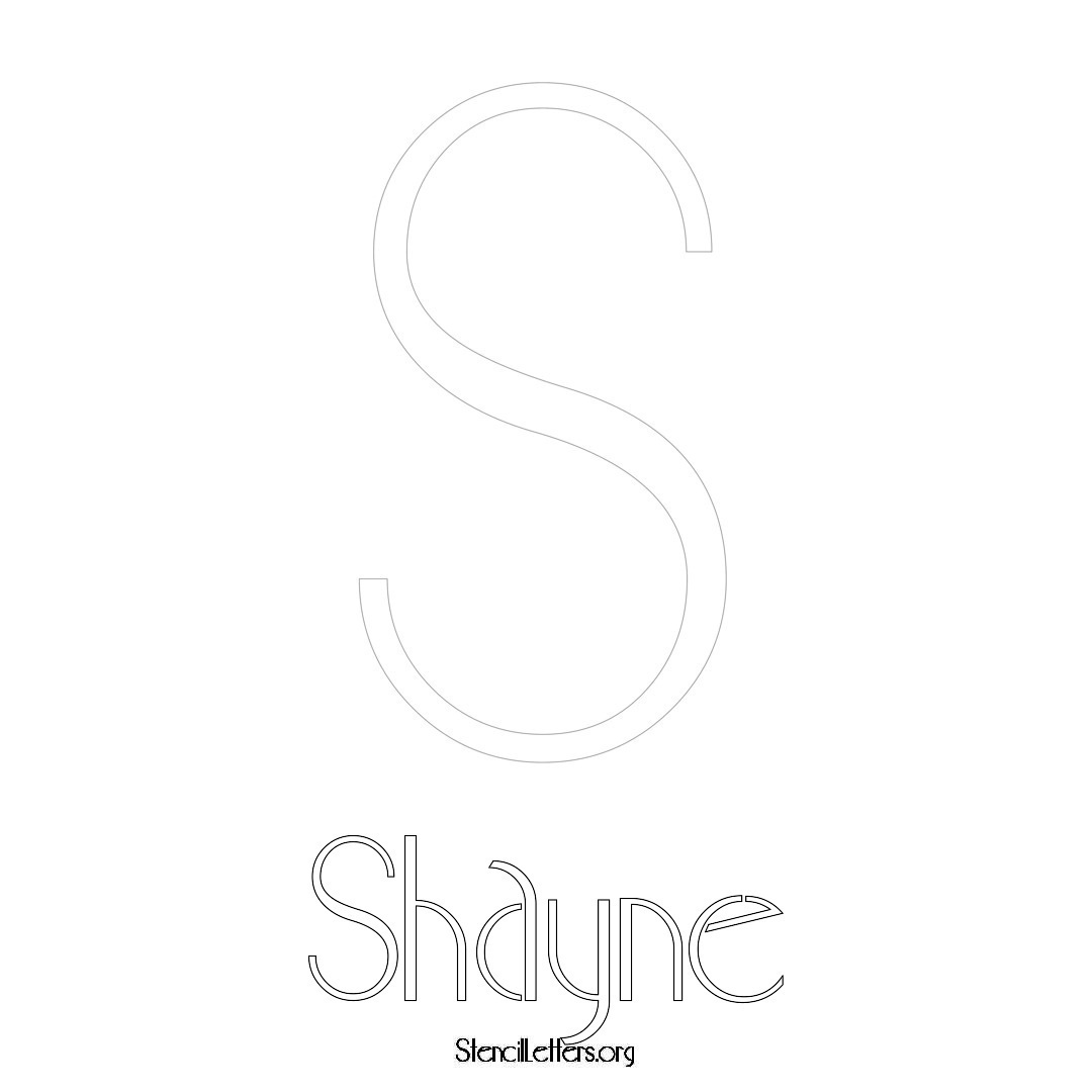 Shayne printable name initial stencil in Art Deco Lettering