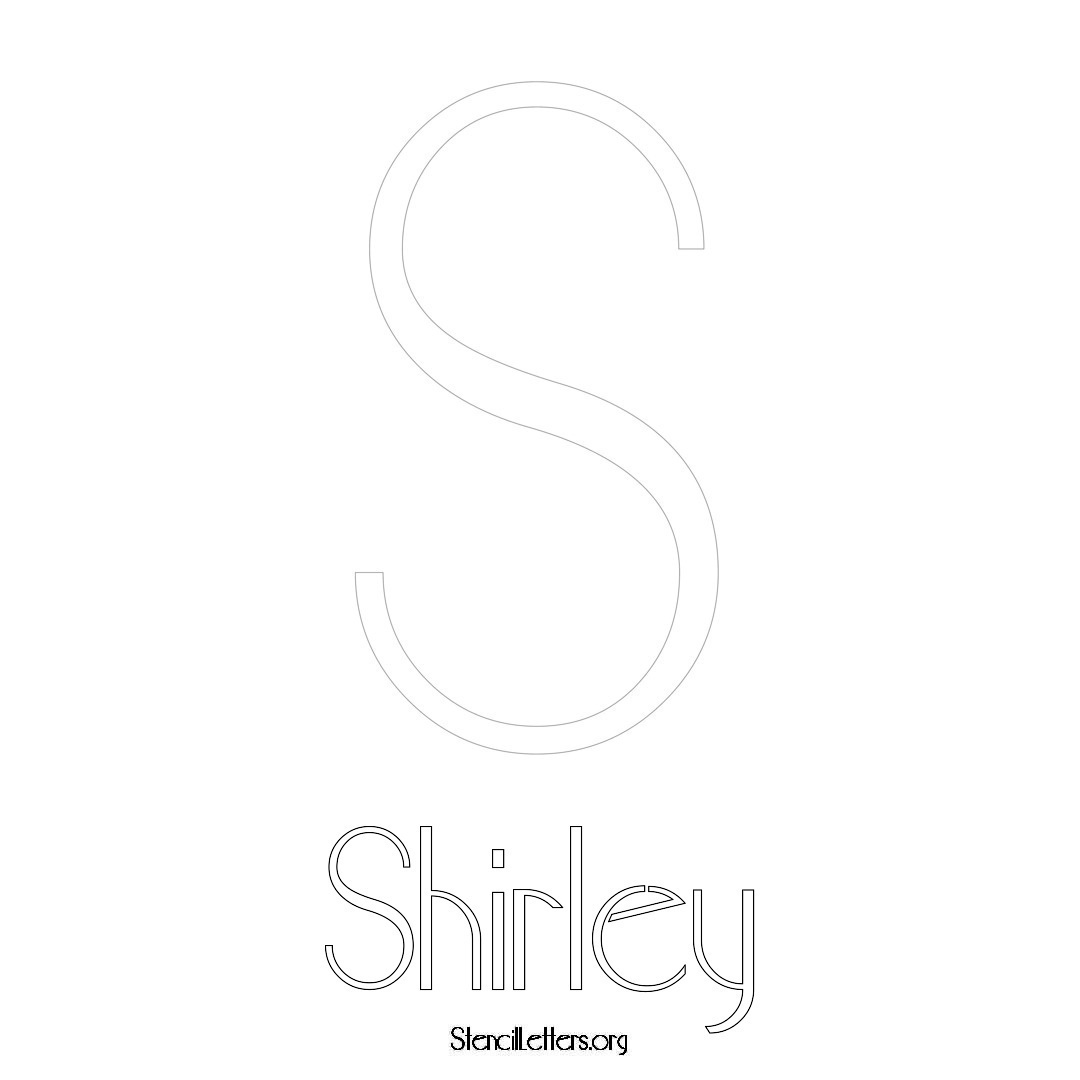 Shirley printable name initial stencil in Art Deco Lettering