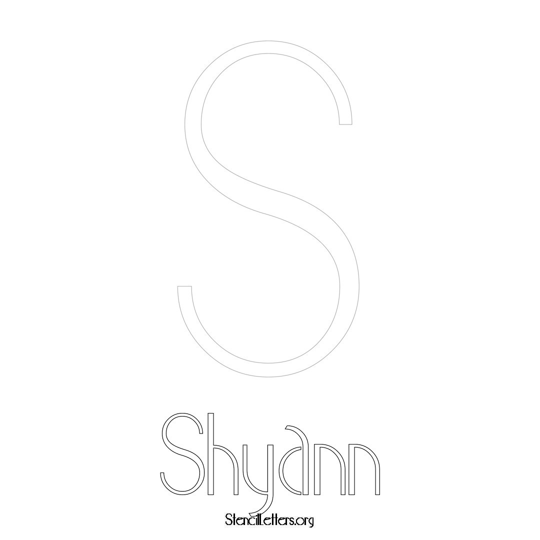 Shyann printable name initial stencil in Art Deco Lettering