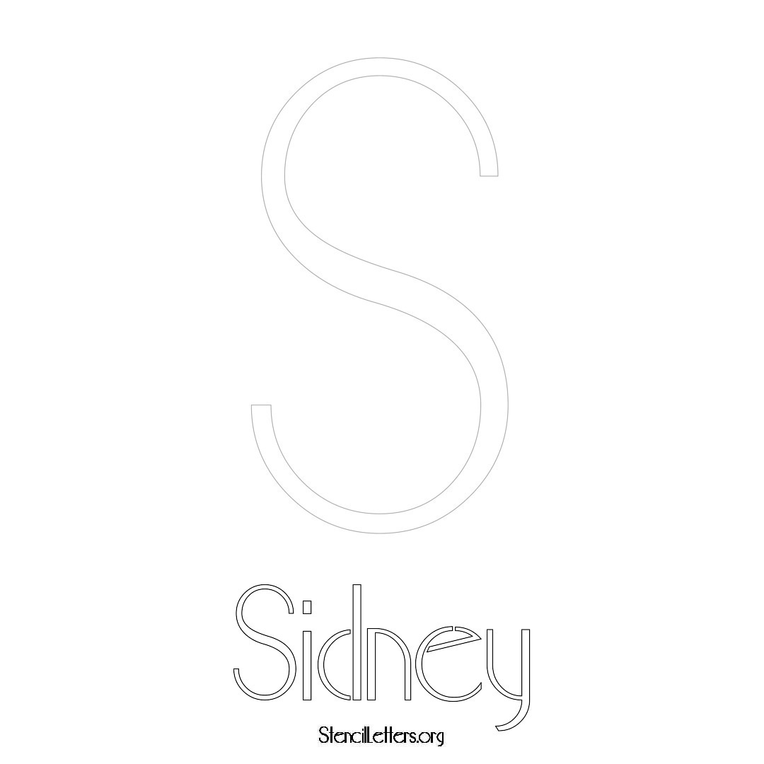 Sidney printable name initial stencil in Art Deco Lettering