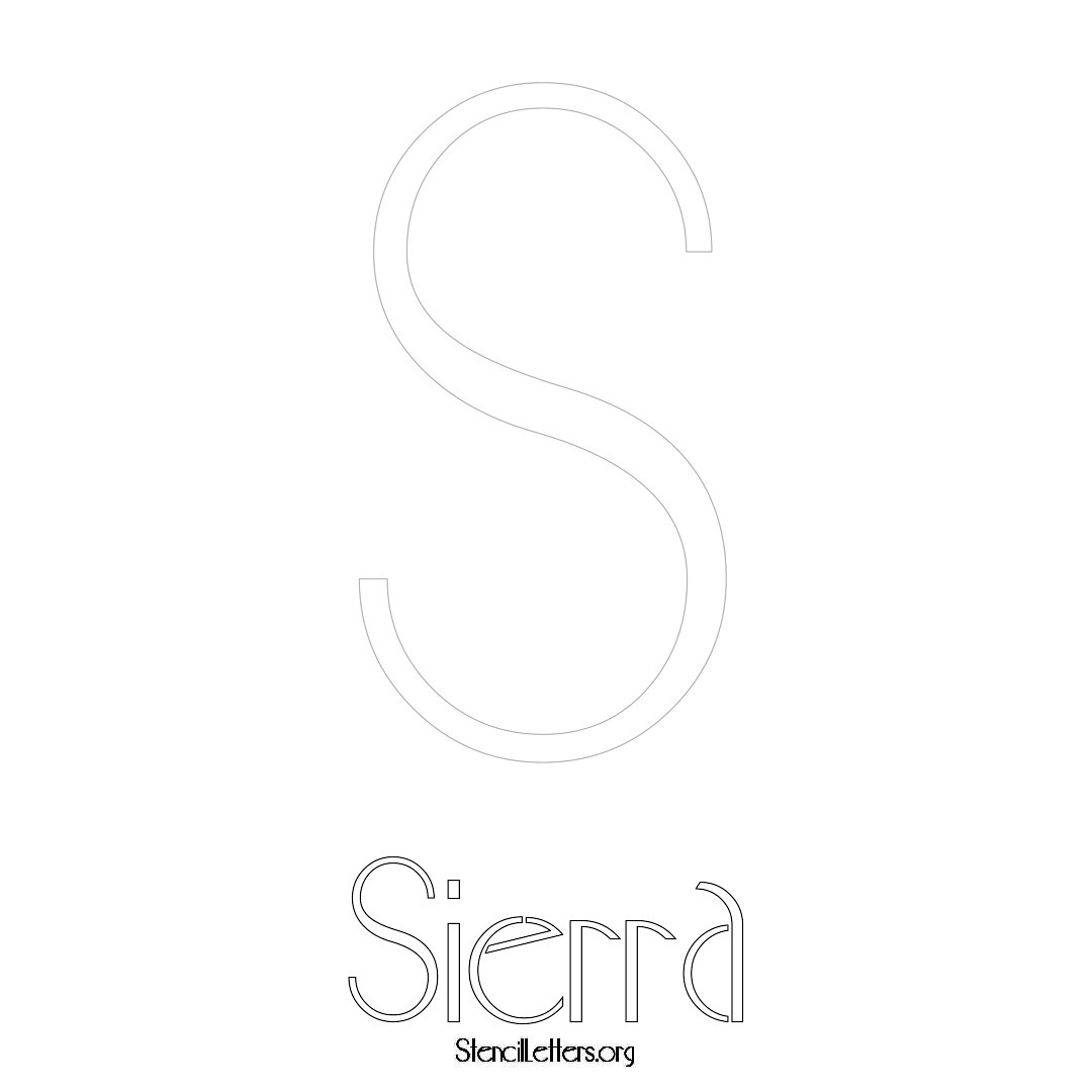 Sierra printable name initial stencil in Art Deco Lettering