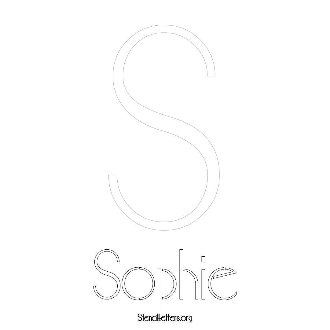 Sophie printable name initial stencil in Art Deco Lettering