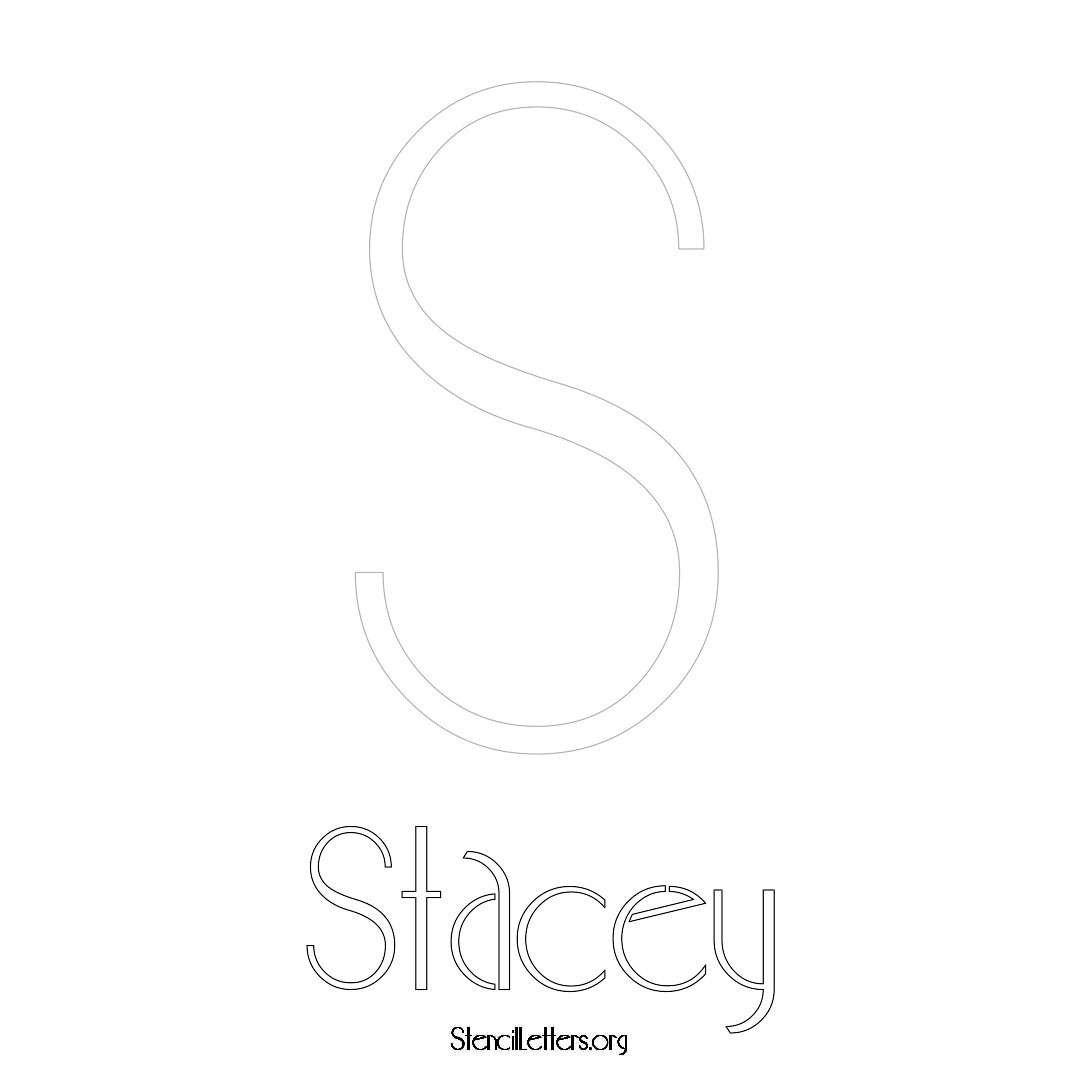 Stacey printable name initial stencil in Art Deco Lettering