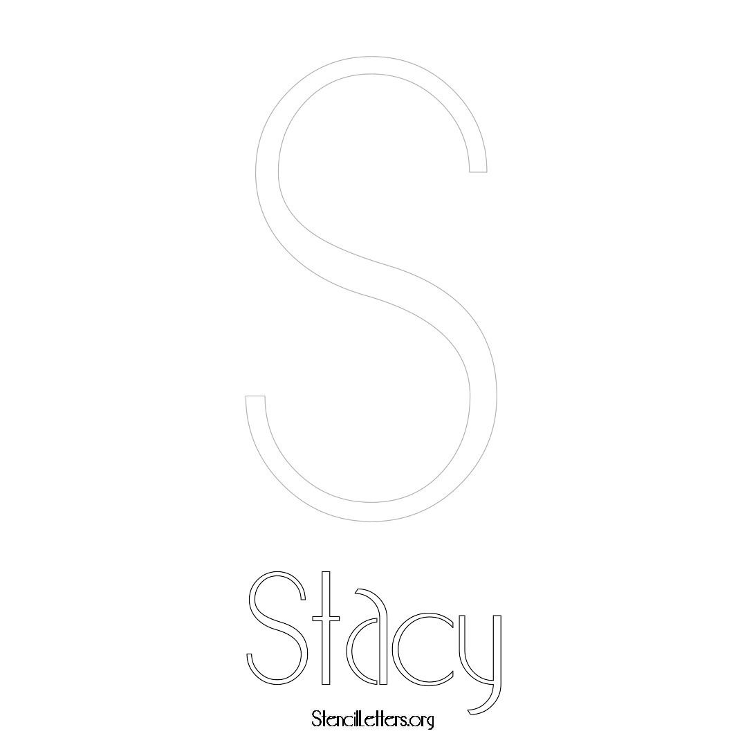 Stacy printable name initial stencil in Art Deco Lettering