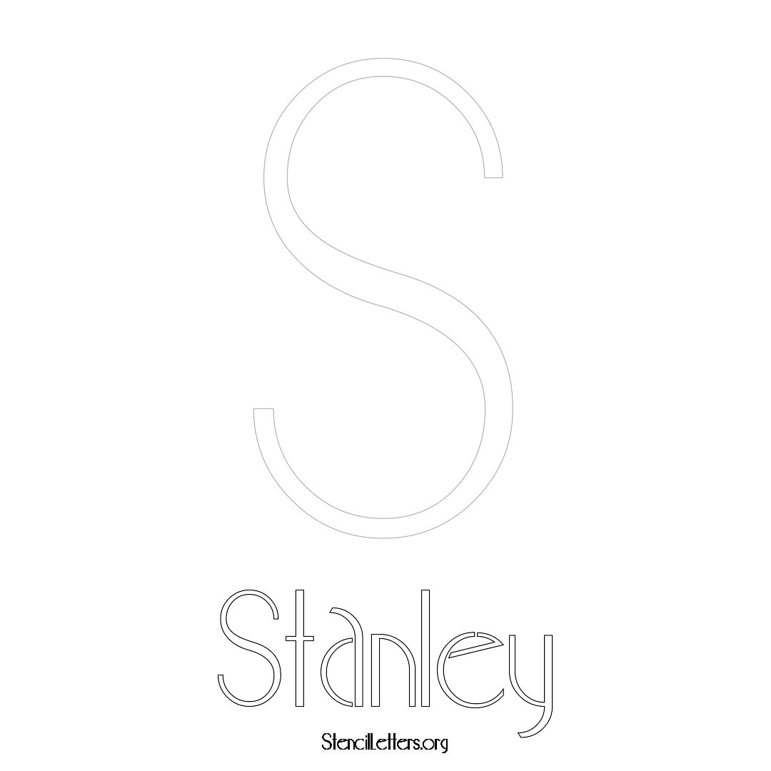 Stanley printable name initial stencil in Art Deco Lettering