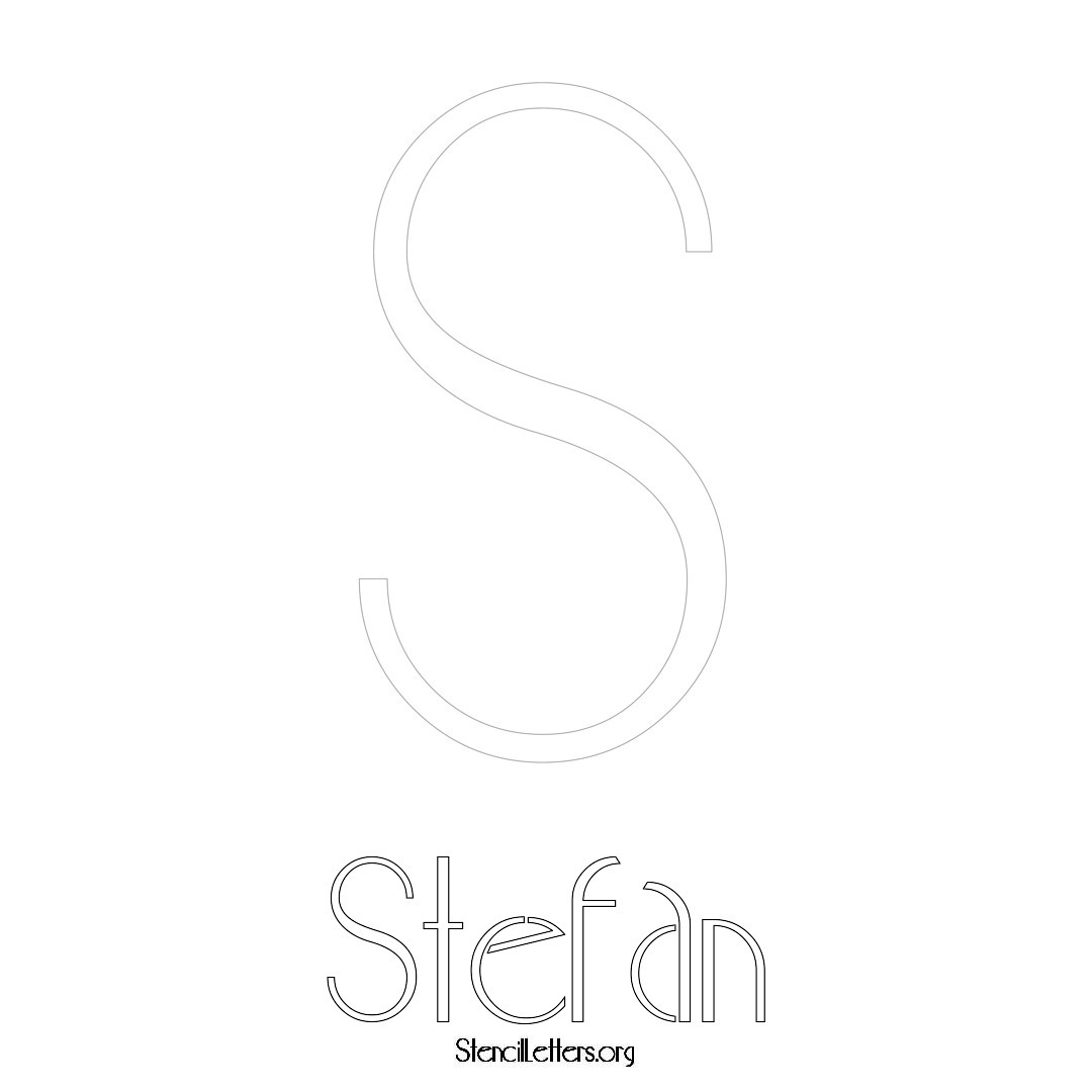 Stefan printable name initial stencil in Art Deco Lettering