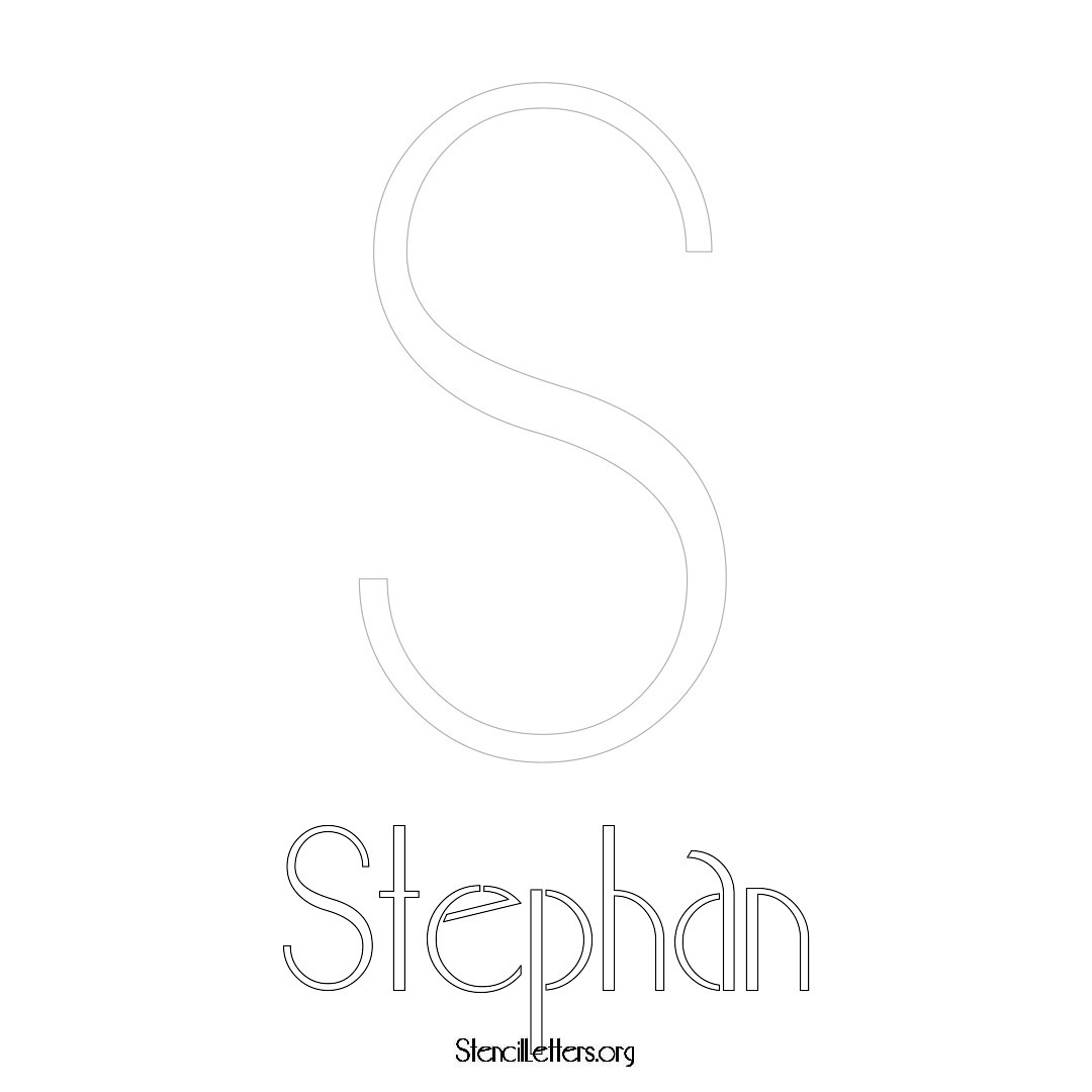 Stephan printable name initial stencil in Art Deco Lettering