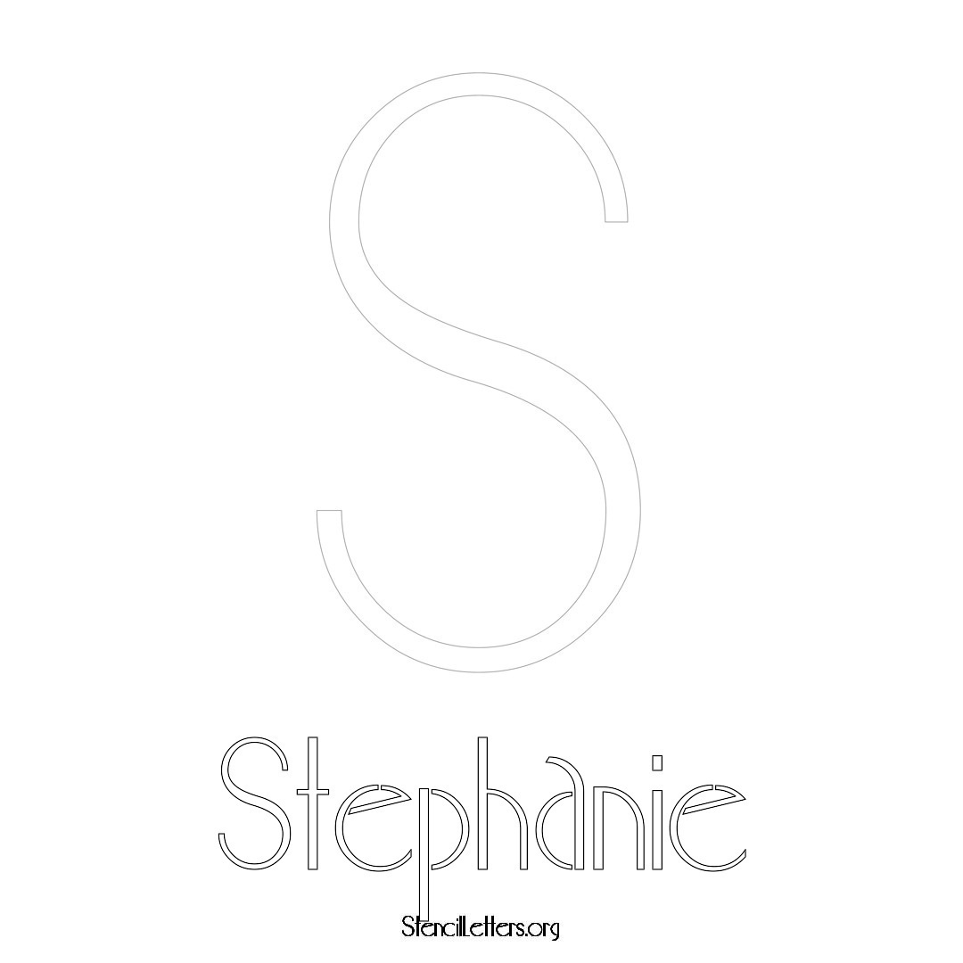 Stephanie printable name initial stencil in Art Deco Lettering