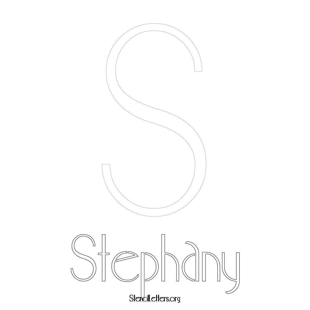 Stephany printable name initial stencil in Art Deco Lettering