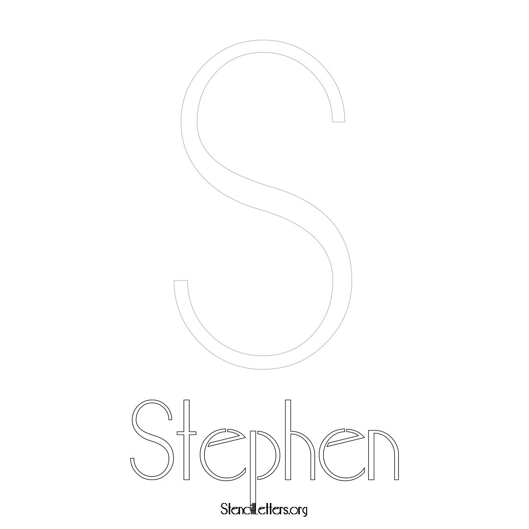 Stephen printable name initial stencil in Art Deco Lettering