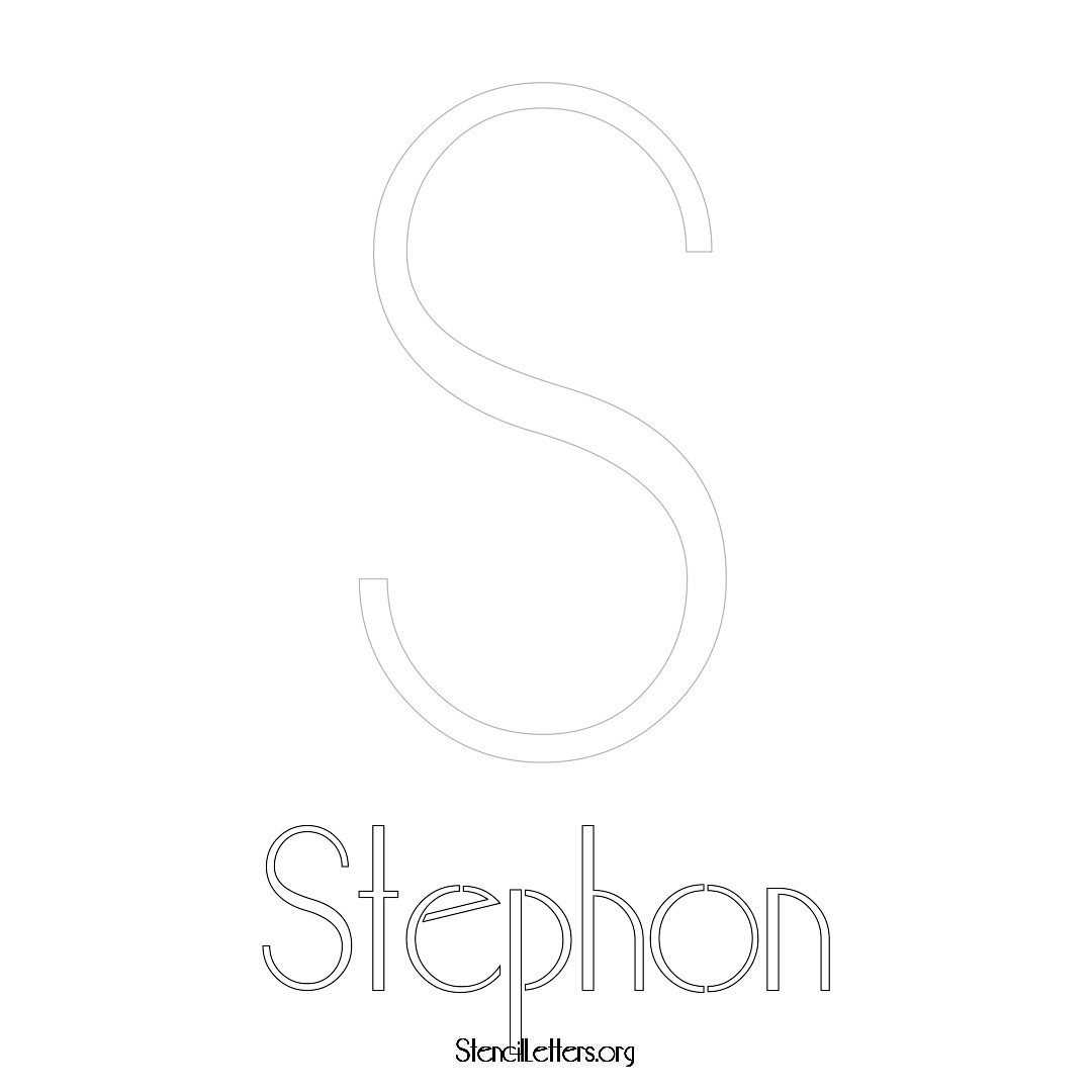 Stephon printable name initial stencil in Art Deco Lettering