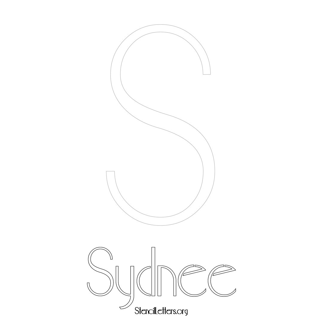 Sydnee printable name initial stencil in Art Deco Lettering