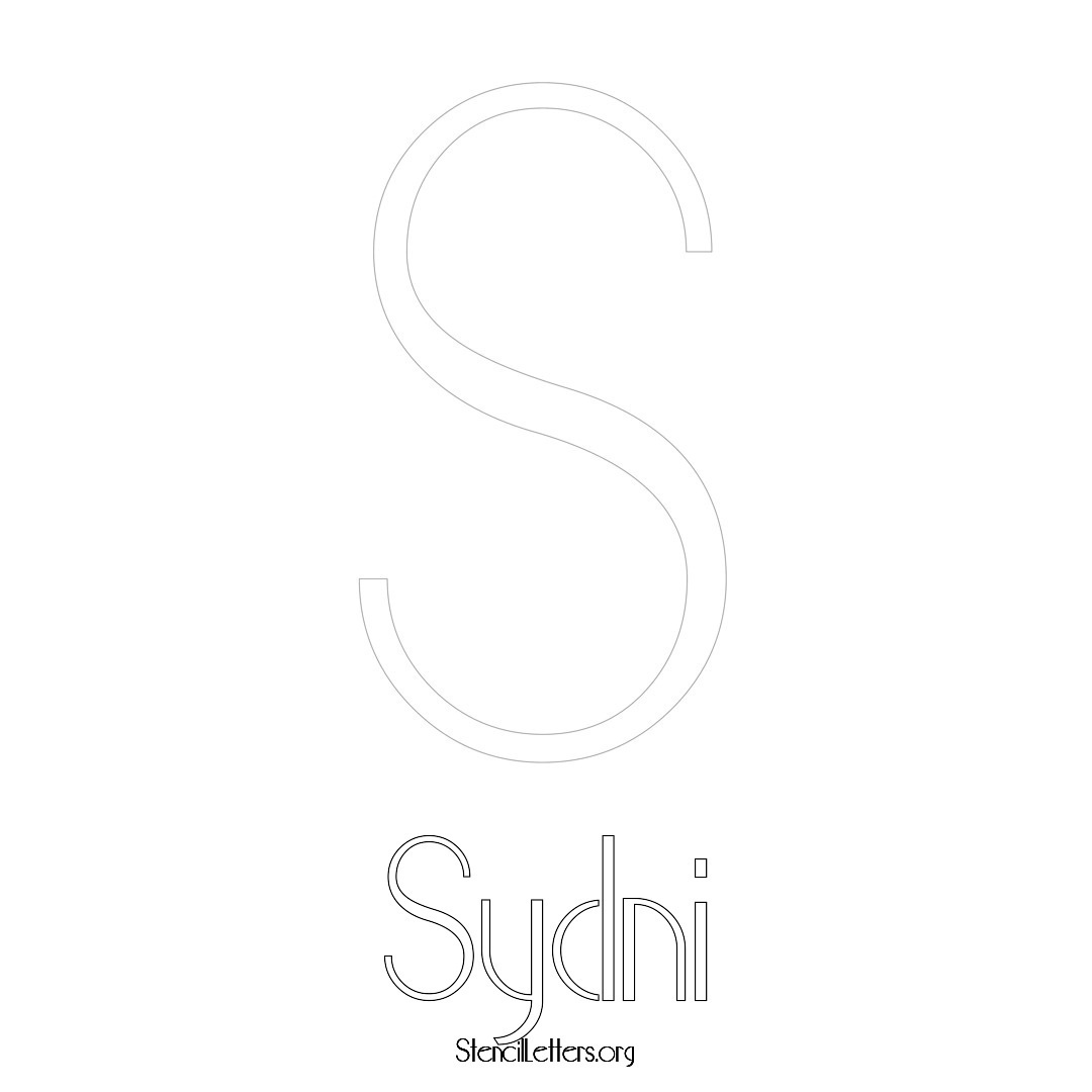 Sydni printable name initial stencil in Art Deco Lettering