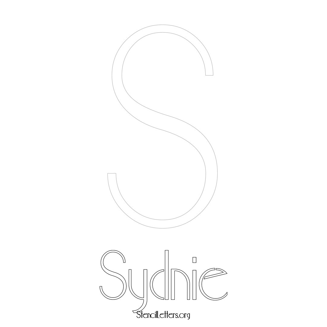 Sydnie printable name initial stencil in Art Deco Lettering