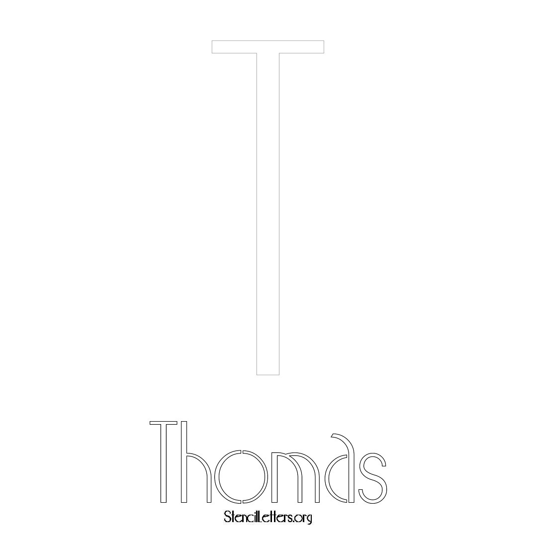 Thomas printable name initial stencil in Art Deco Lettering