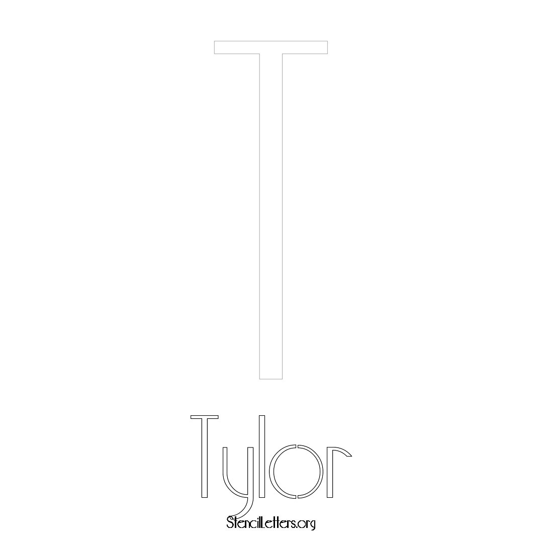 Tylor printable name initial stencil in Art Deco Lettering