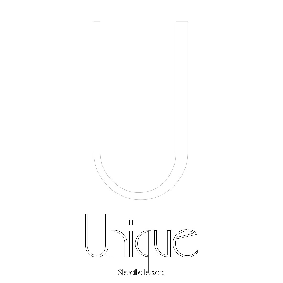 Unique printable name initial stencil in Art Deco Lettering