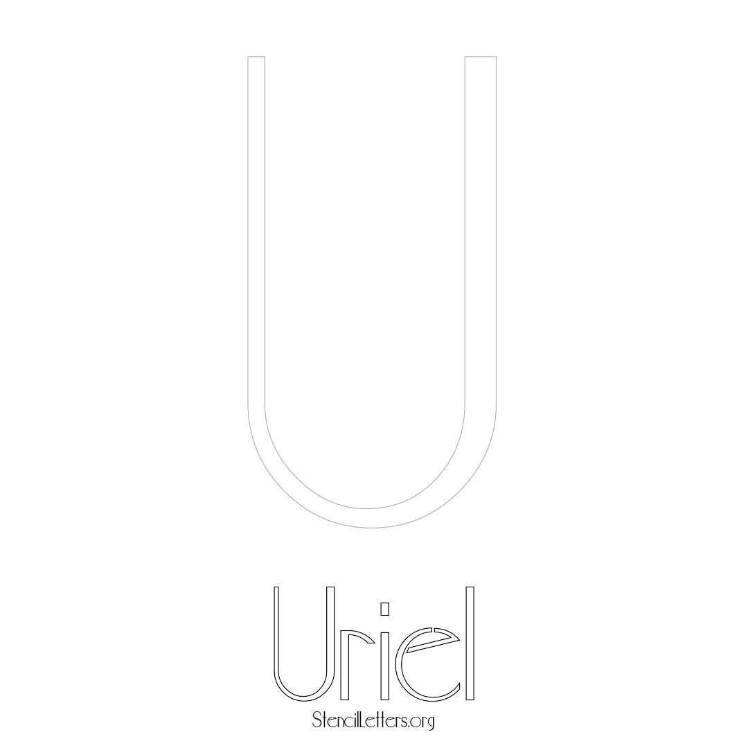 Uriel printable name initial stencil in Art Deco Lettering