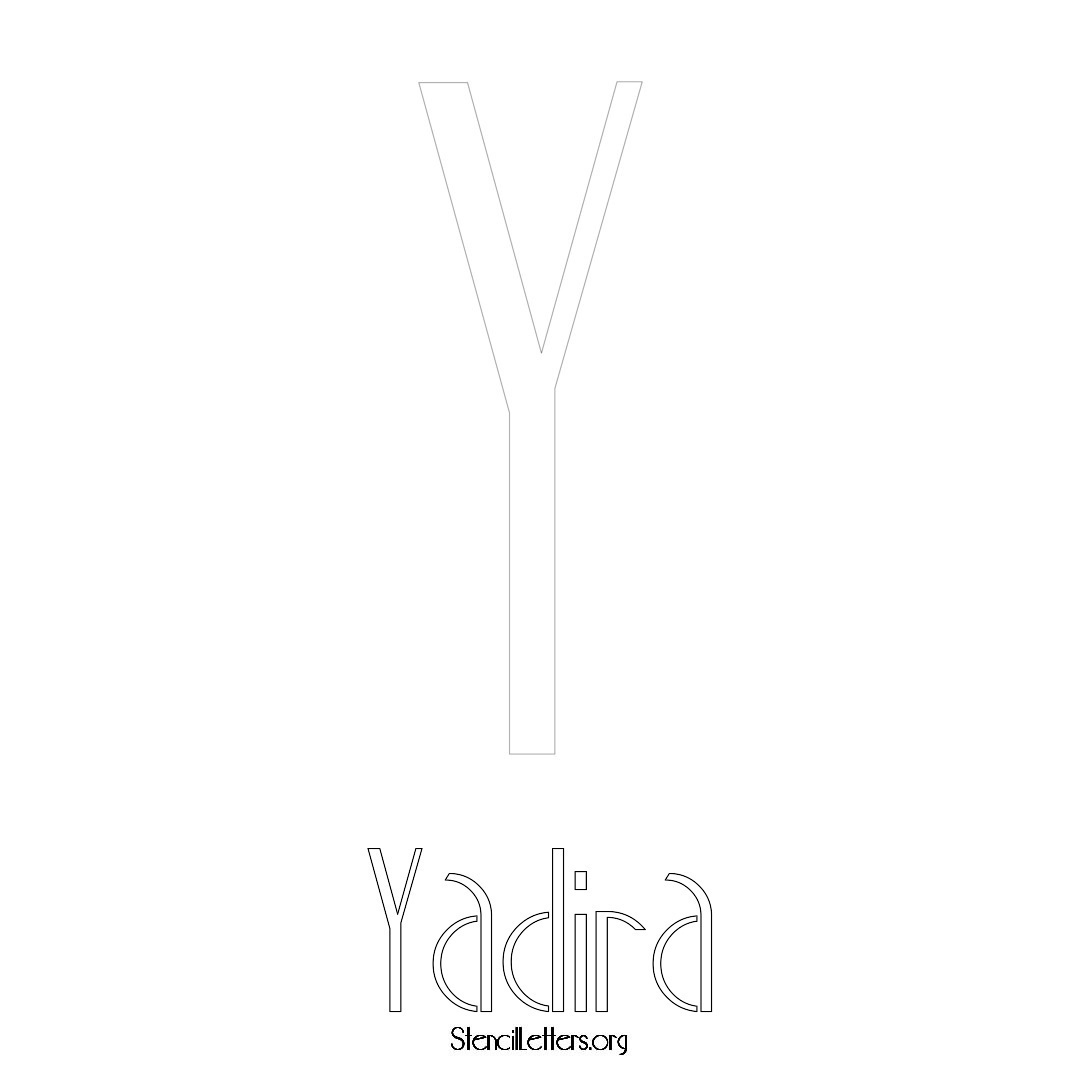 Yadira printable name initial stencil in Art Deco Lettering