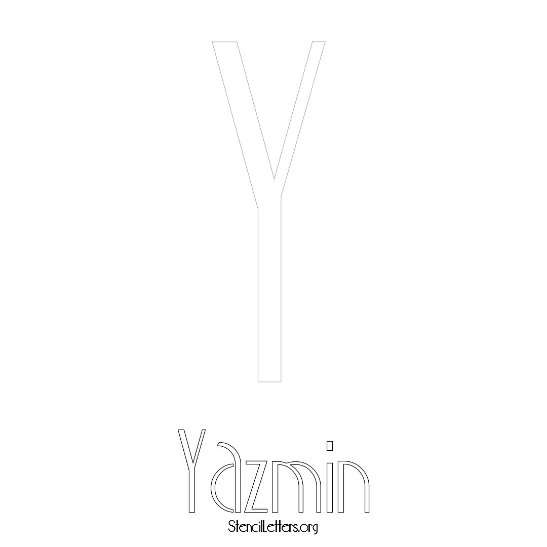 Yazmin printable name initial stencil in Art Deco Lettering