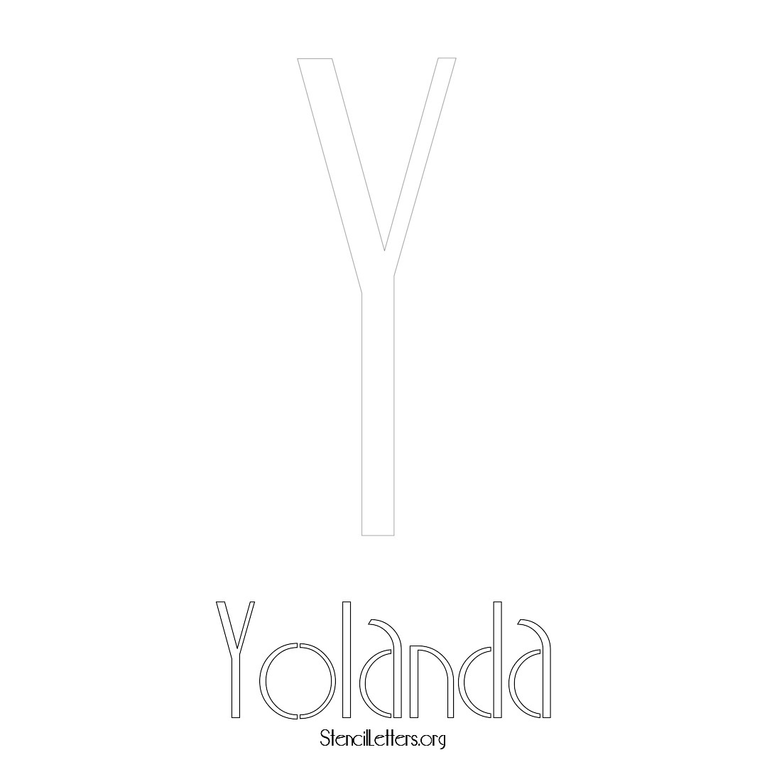 Yolanda printable name initial stencil in Art Deco Lettering
