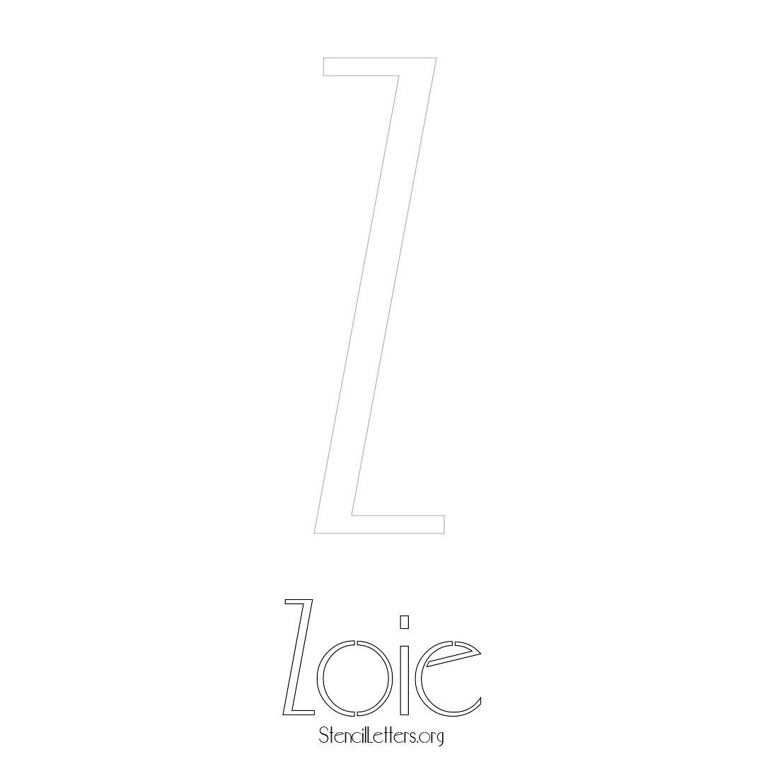 Zoie printable name initial stencil in Art Deco Lettering