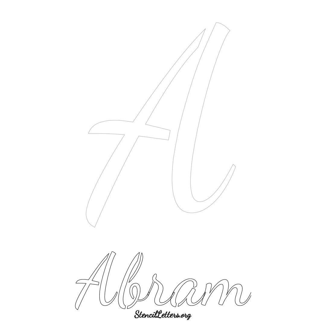 Abram printable name initial stencil in Cursive Script Lettering