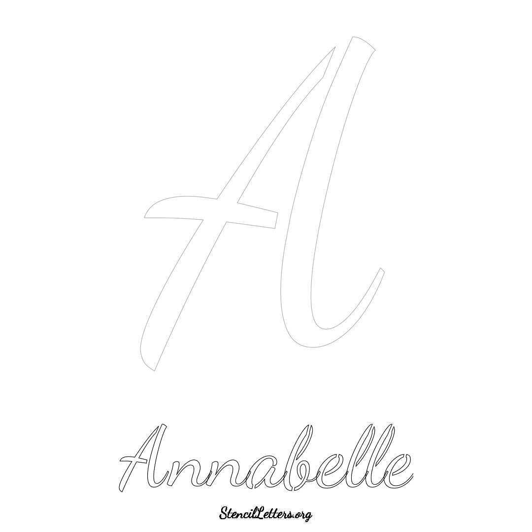 Annabelle printable name initial stencil in Cursive Script Lettering