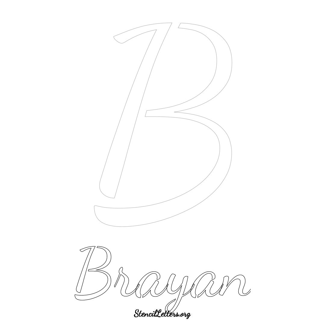 Brayan Free Printable Name Stencils with 6 Unique Typography Styles and