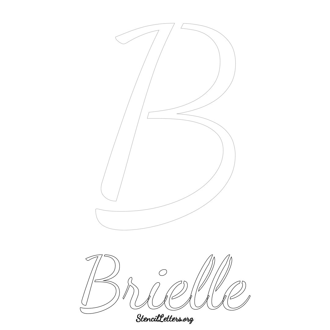 Brielle printable name initial stencil in Cursive Script Lettering