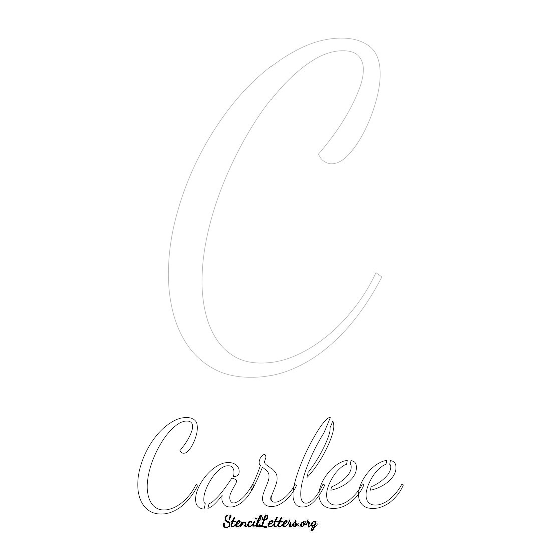 Carlee printable name initial stencil in Cursive Script Lettering