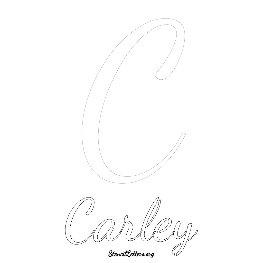 Carley printable name initial stencil in Cursive Script Lettering