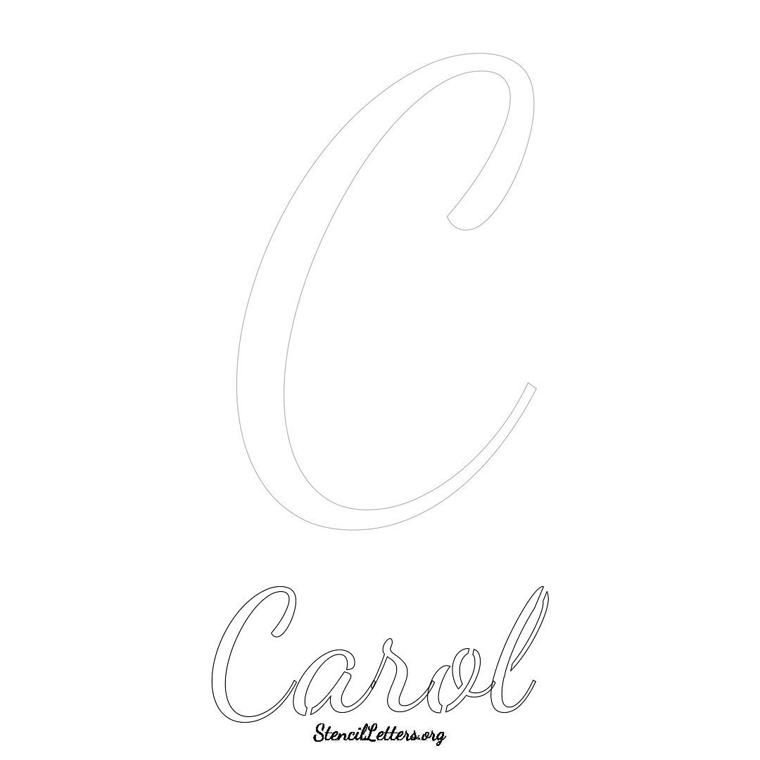 Carol printable name initial stencil in Cursive Script Lettering