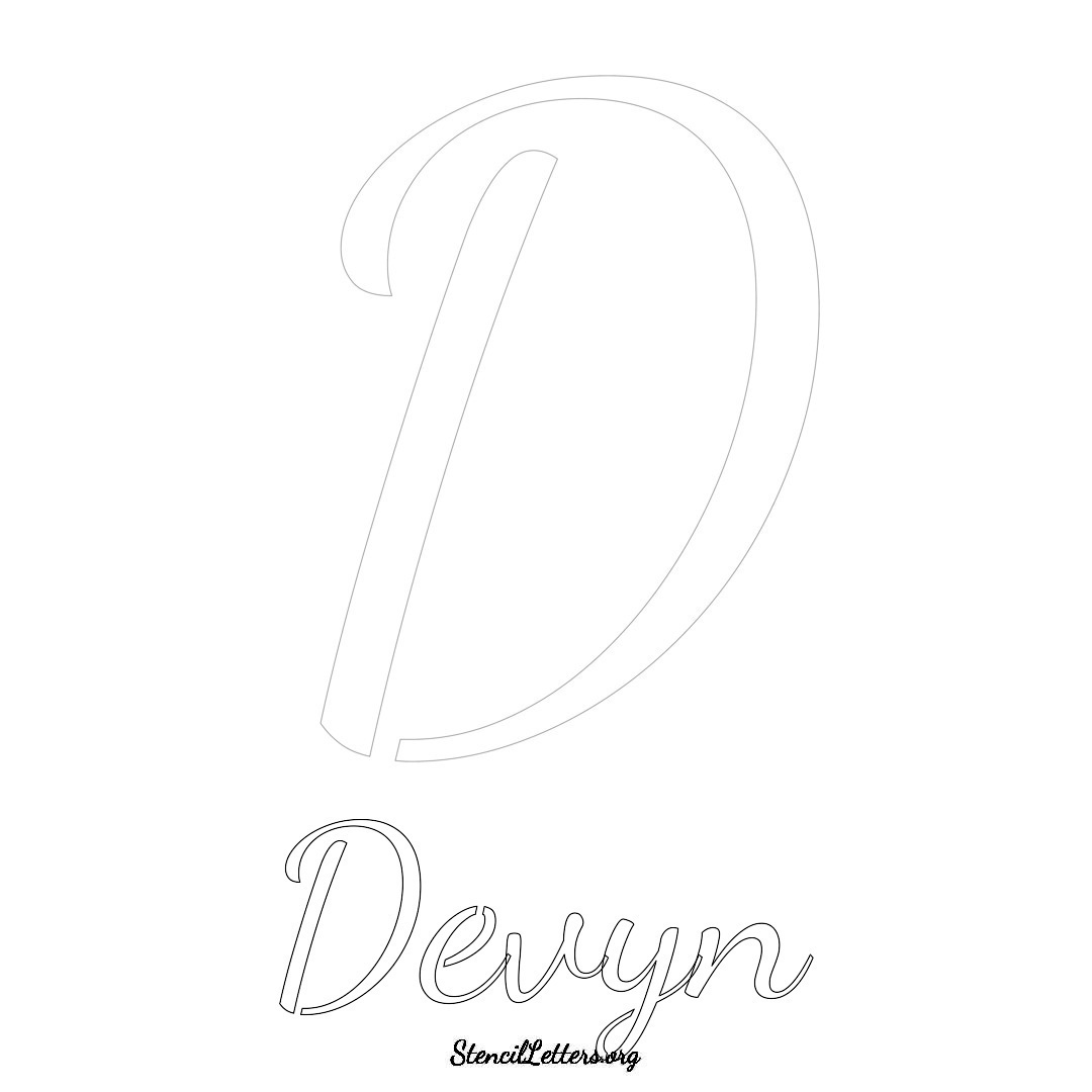 Devyn Free Printable Name Stencils with 6 Unique Typography Styles and ...