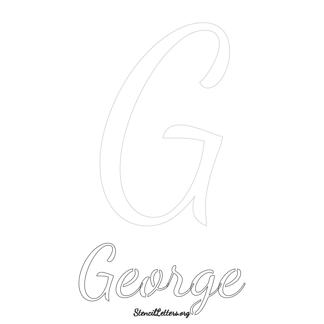 George printable name initial stencil in Cursive Script Lettering
