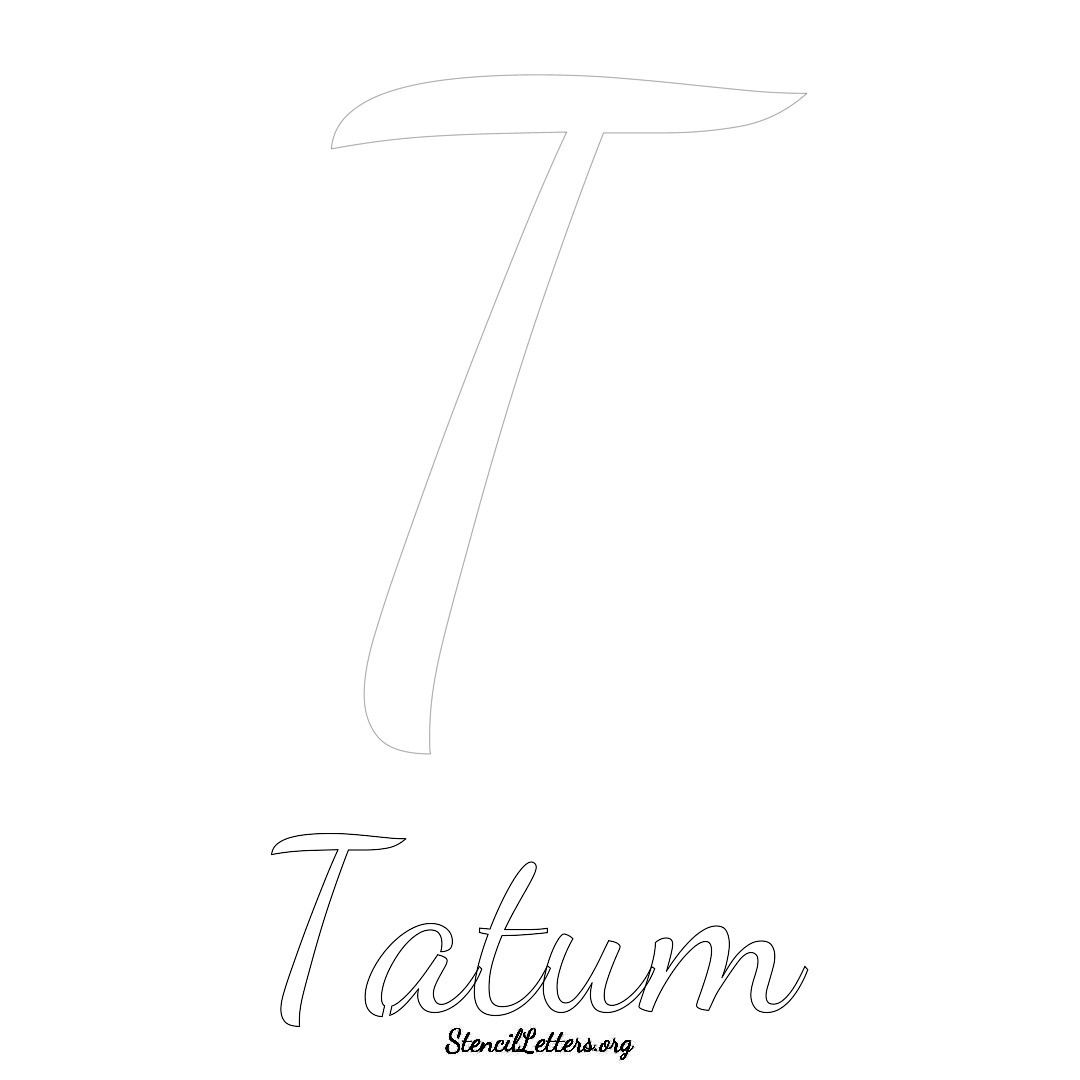 Tatum Free Printable Name Stencils with 6 Unique Typography Styles and ...