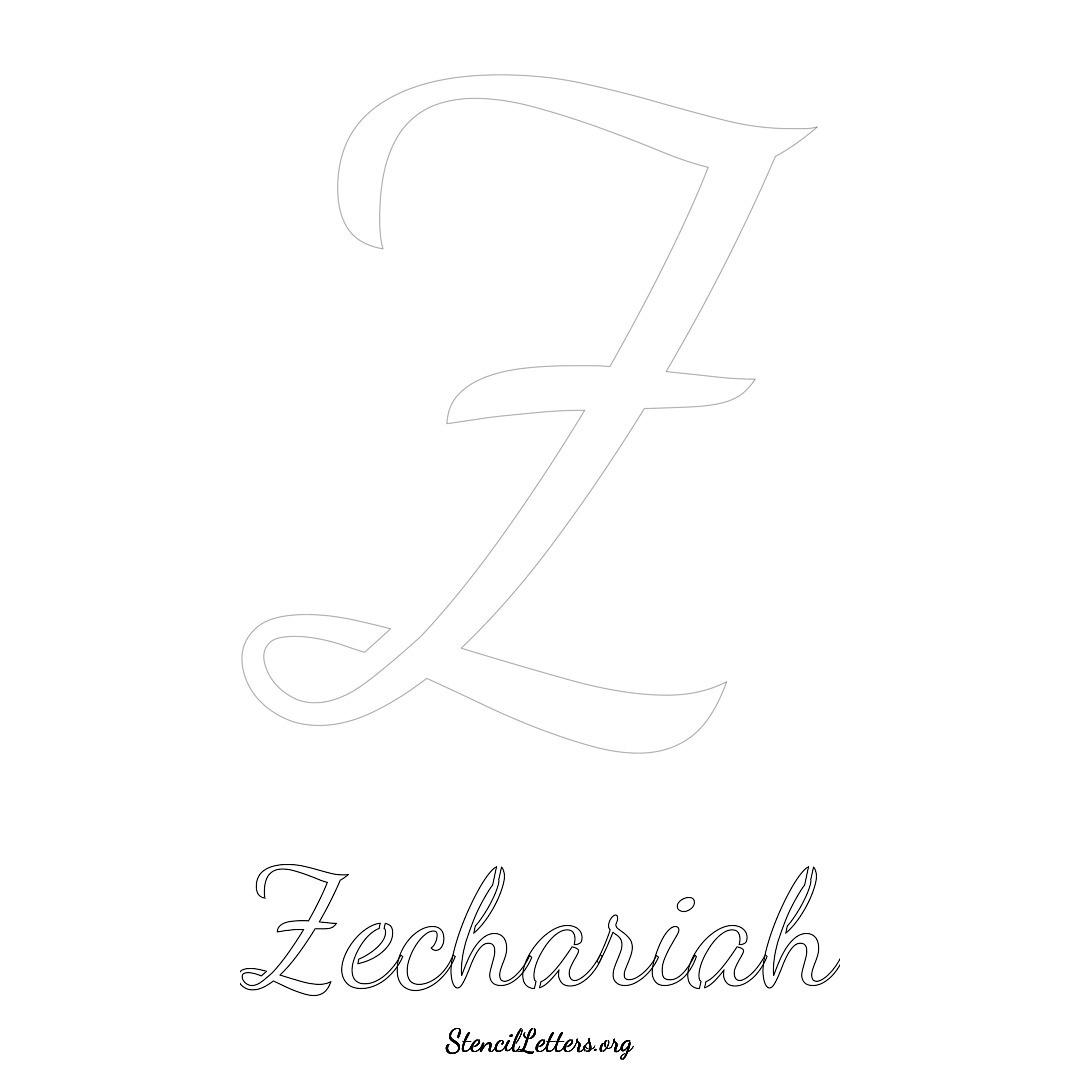 Zechariah Free Printable Name Stencils with 6 Unique Typography Styles ...