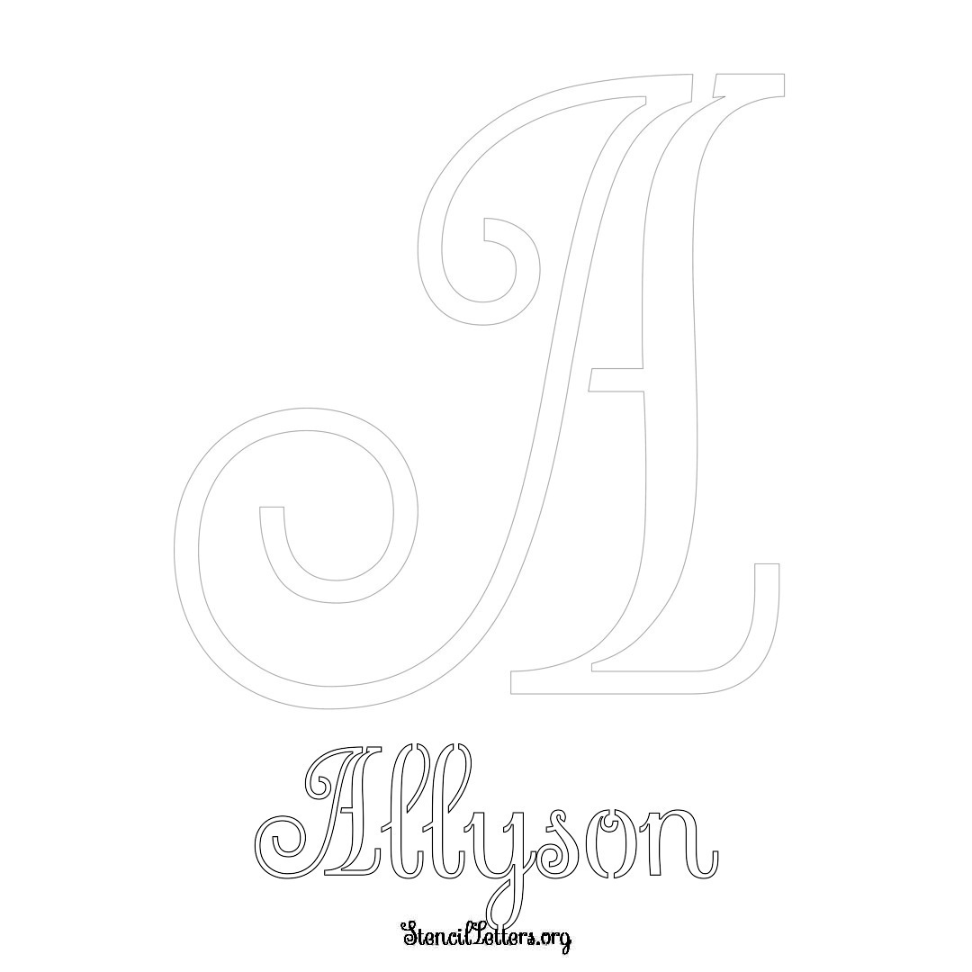 Allyson Free Printable Name Stencils with 6 Unique Typography Styles