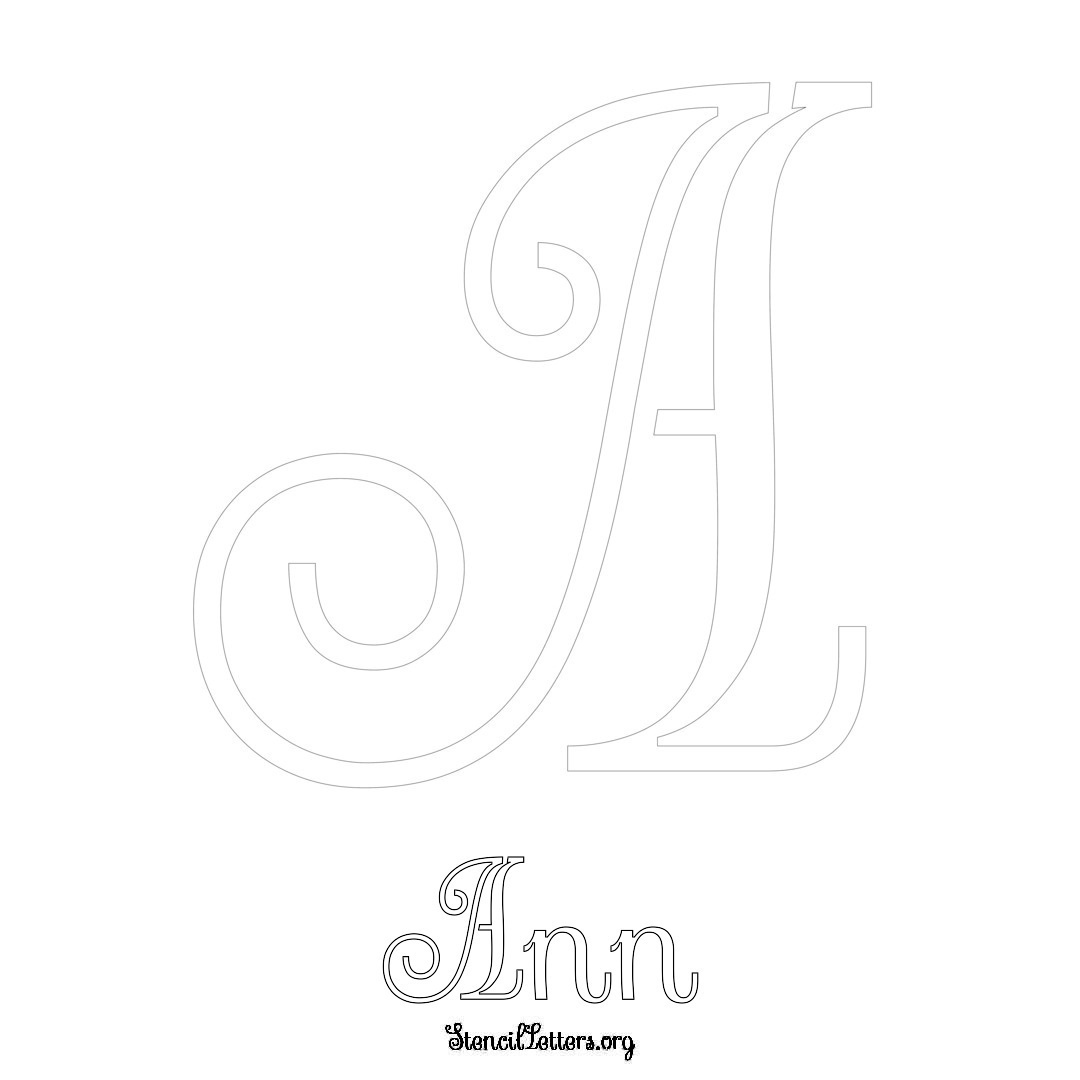 Ann printable name initial stencil in Ornamental Cursive Lettering