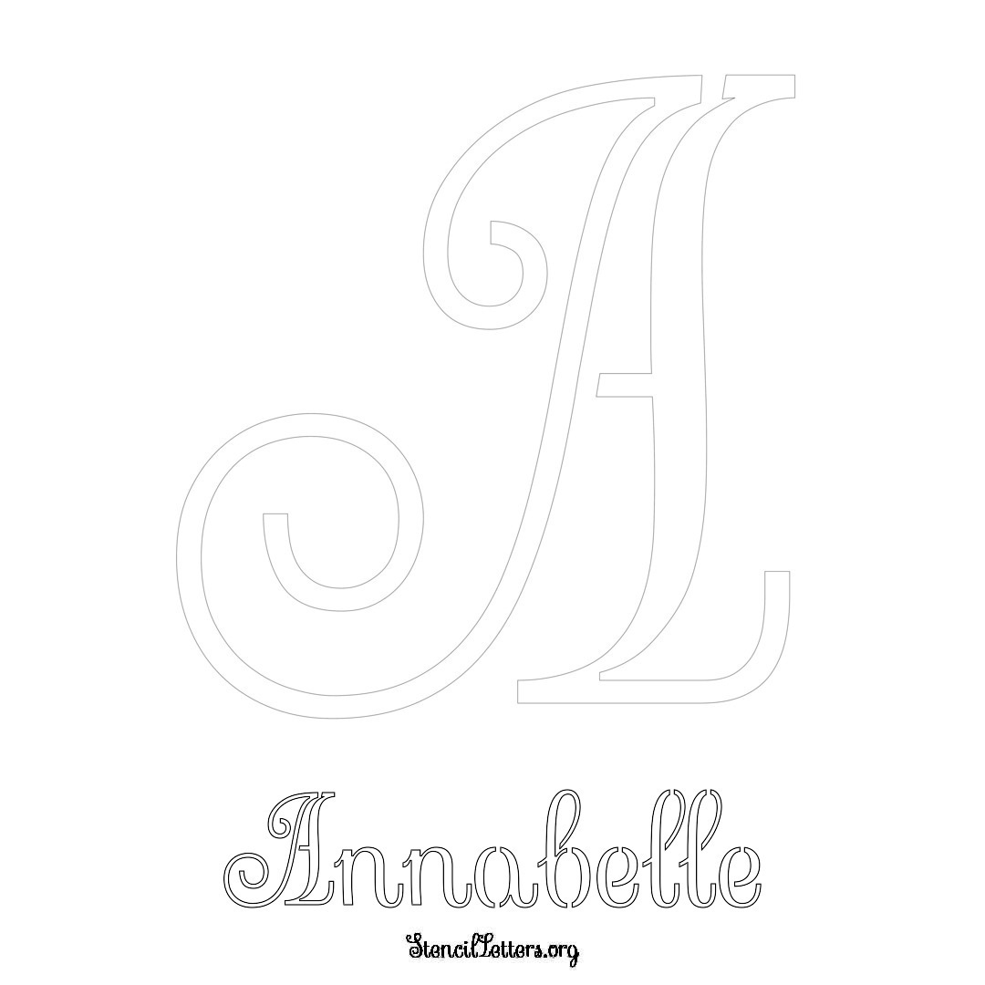 Annabelle printable name initial stencil in Ornamental Cursive Lettering