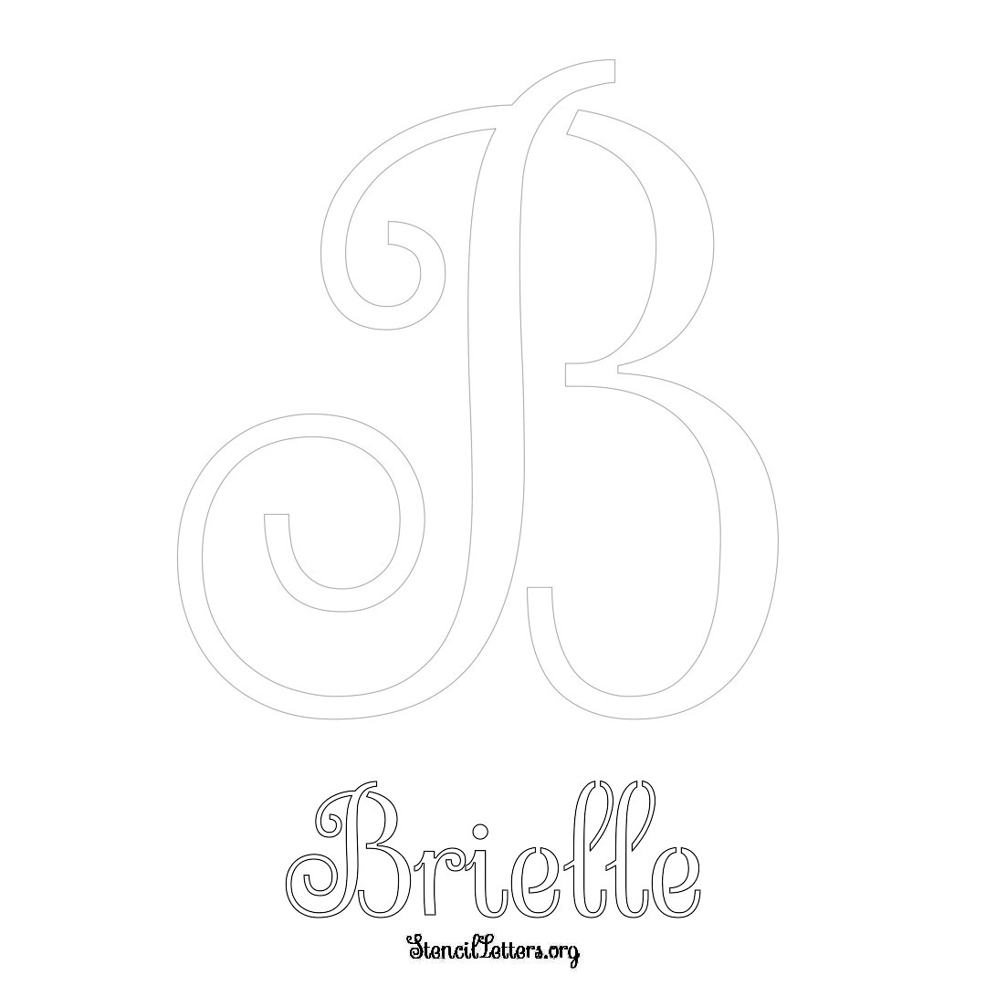 Brielle printable name initial stencil in Ornamental Cursive Lettering