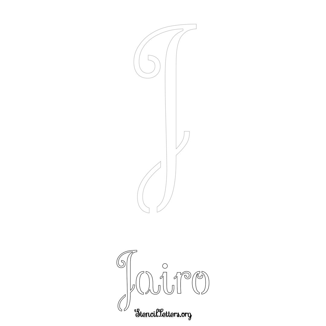 Jairo printable name initial stencil in Ornamental Cursive Lettering