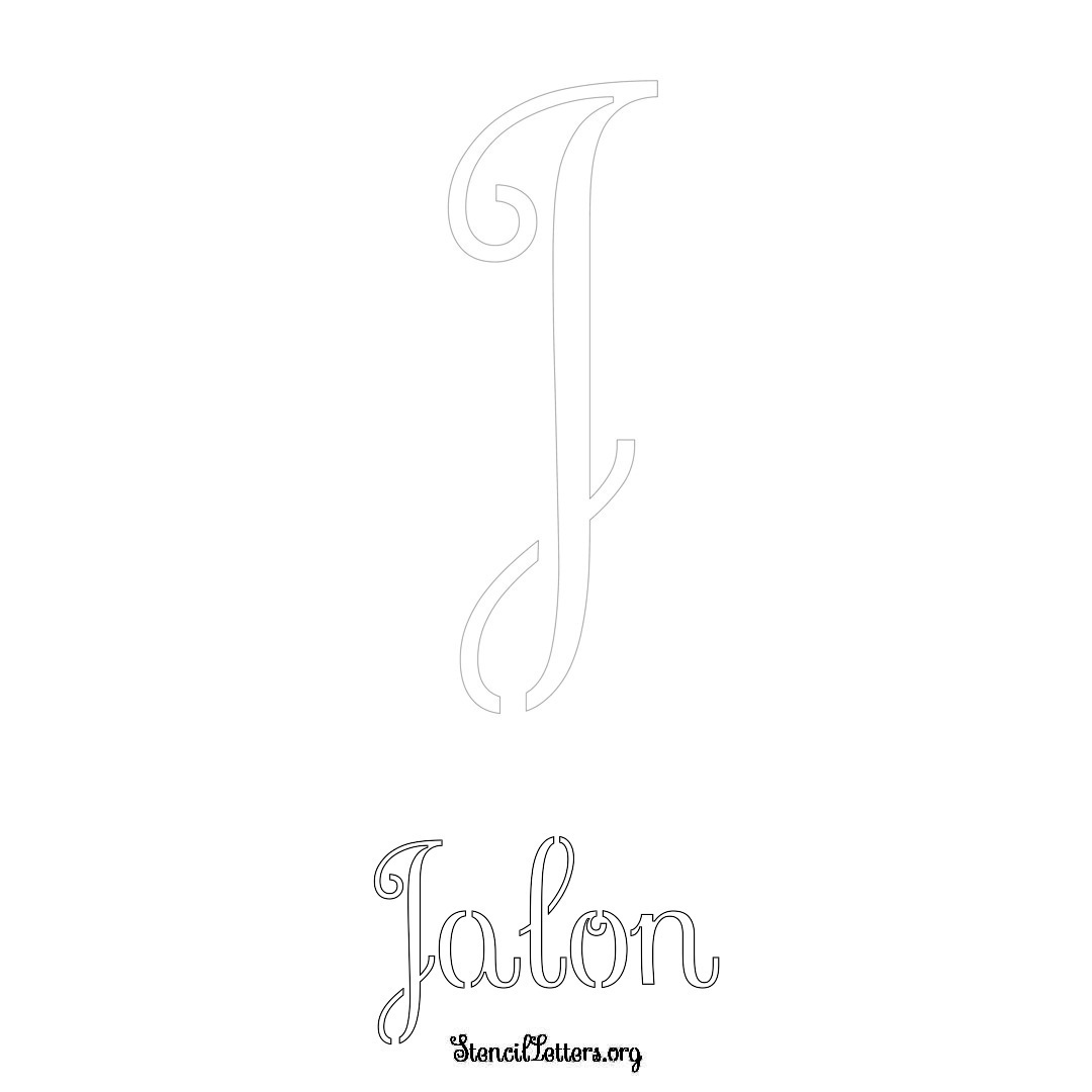 Jalon printable name initial stencil in Ornamental Cursive Lettering