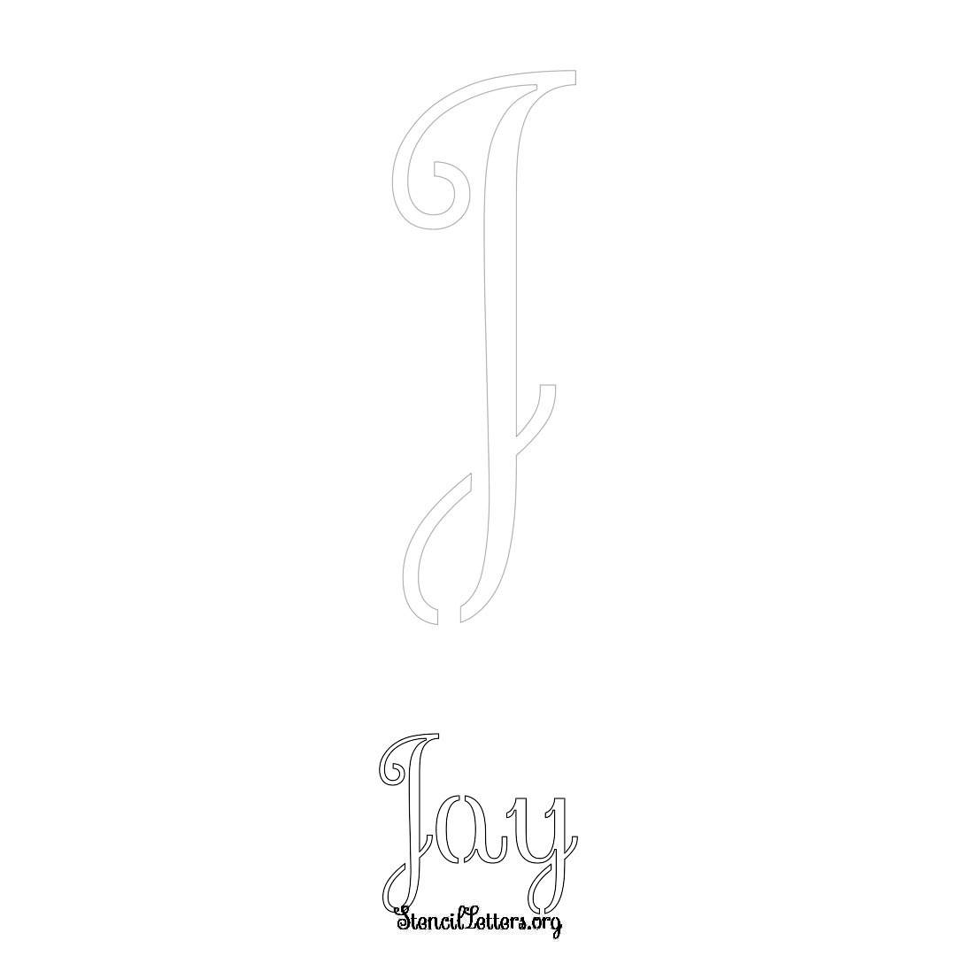 Jay printable name initial stencil in Ornamental Cursive Lettering